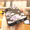 2 x for Samsung Galaxy A14 5G Phone Case, Fashion Flower Pattern Design Girls Women Liquid Silicone Cover, Slim Shockproof and Scratch-Resistant Soft Case for Samsung A14 - Black