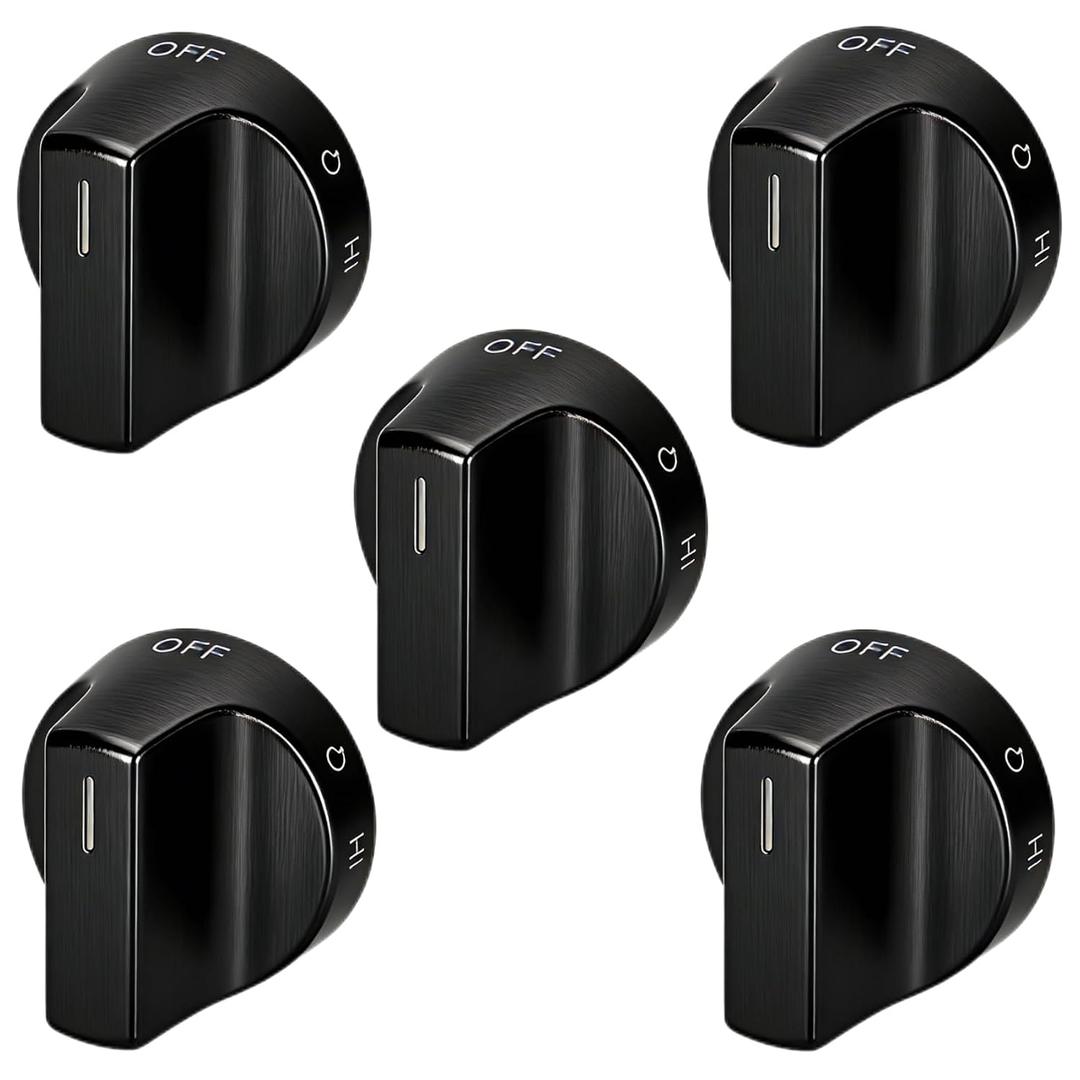 Sieri WFG550S0LV4 WFG525S0JV6 WFG550S0LV5 WFG525S0JV5 WFG550S0LB4 WFG550S0LB5 WFG525S0JB5 WFG525S0JB6 Knob for Whirlpool Stove Replacement Black Knobs for -W11620557 Check Fig 2 to Confirm 3/4D Shaft