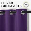 NICETOWN Thermal Insulated Blackout Draperies Curtains, Triple Weave Home Decoration Solid Ring Top Blackout Drape Panels for Bedroom (Set of 2, 34 x 45 inches, Royal Purple)