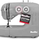 Mueller Ultra Stitch Sewing Machine, 110 Stitch Applications, LED Light, Foot Pedal, Reverse, Buttonhole, Button and Zipper Sewing, Easy to Use, Thread Cutter, Removable Accessories Storage, Grey