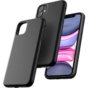 TOCOL for iPhone 11 Case, Slim Silicone Case for iPhone 11 6.1 Inch, Precise Fit, Anti-Slip, Drop Protection, Black