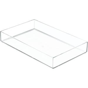 iDesign Clear Drawer Organizer, Plastic Tray for Makeup Storage on Bathroom Vanity, Dresser or Desk XL