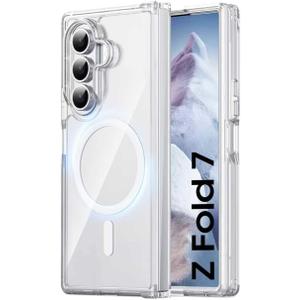 for Samsung Z Fold 7 Case Clear, Compatible with MagSafe, [No Screen Protector] [Anti-Yellowing] Slim Shockproof Protective Phone Case for Galaxy Z Fold 7 (Transparent)