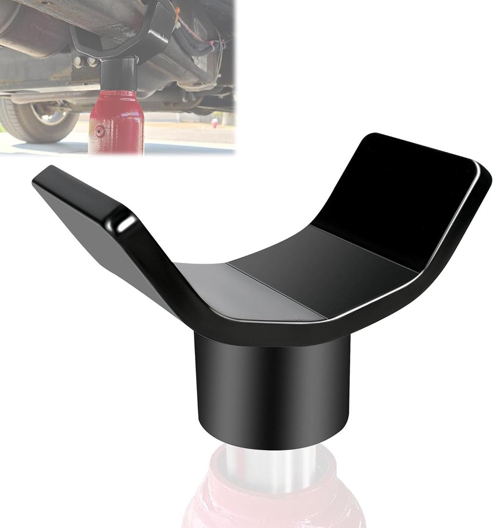 Bottle Jack Adapter for RV, Trailer & Truck  Fits 2", 3", 4" Round & Square Shaft Tubes, Heavy Duty Bottle Jack Buddy with Lifting Saddle, Up to 12-Ton Capacity
