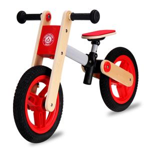 Udeas Wooden Toddler Balance Bike, Kids Balance Bike for 3 Year Old with Adjustable Seat, No Pedal Toddler Bicycle for Kids 3-5, Kid Training Bike for Boys and Girls Birthday Gifts Toys, Red