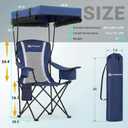 Overmont 2 Pack Camping Chair - Folding Chair with Adjustable Canopy Sunshade