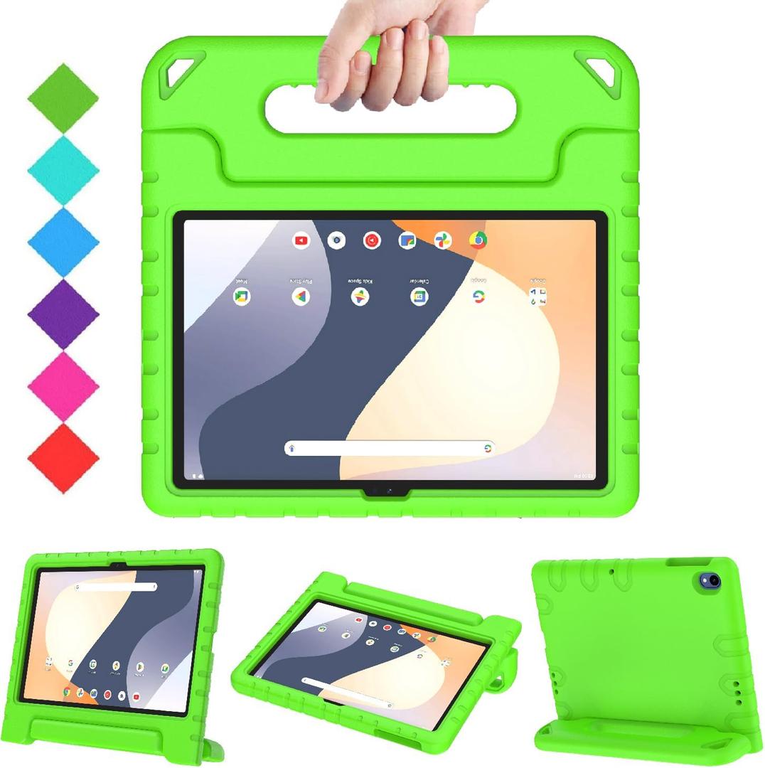 BMOUO Kids Case for Onn 10.1 Tablet Case (2024) Model#100135925, Shockproof Light Weight Handle Stand Case for Walmart Onn Tablet Case 10.1 inch 2024 (Gen 4), Green