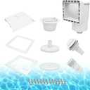Above Ground Pool Skimmer, ABS Standard Thru-Wall Skimmer with Accessory Kit, Swimming Pool Skimmer, Opening Width 6 Inches Fits for All Standard Pool Wall, Replace #SP1091LX, 8940,45-400