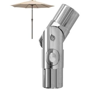 Patio Umbrella Accessories, Outdoor Umbrella Replacement Parts, Push-Button Tilt Adjustment for Garden Umbrellas, Silver (1.5inch)