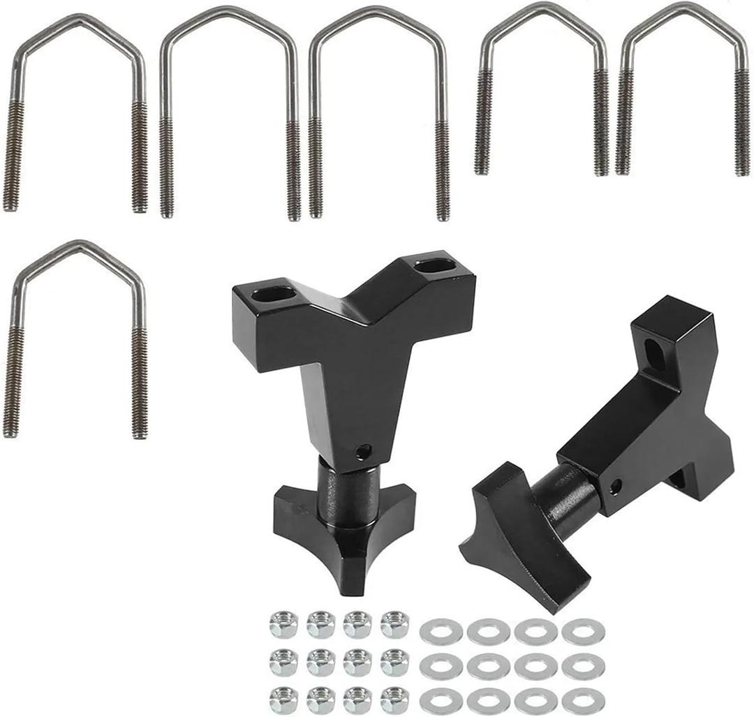 2Pcs High Lift Universal Mount 1"-2.5" for Front Tube Adjustable for Jack Tube Mount Bracket for Jeep for Wrangler JK TJ Roof Rack Front(Black)