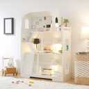 Wooden Dollhouse Bookshelf, 3-Tier Kids Dollhouse Bookcase for Books & Toys Storage Organizer Shelves, Large Doll House for Kids Rooms, Playroom, Nursery, Classroom Gift for Aged 3+, 2.64 Inches