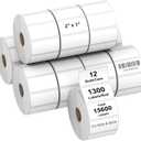 AveneMark 12 Rolls 2" x 1" Direct Thermal Labels for ZB ZD411 LP2824 ZD421 GK420D Barcodes Postage Address Shipping Labels Compatible with Rollo & Zebra Desktop Printers Adhesive - 1300 Labels/Roll