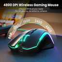 Redragon S101M-KS Gaming Keyboard and Mouse Wireless with Tri-Mode, RGB Keyboard and 4800 DPI Gaming Mouse, 10 Independent Multimedia Keys for Wins, PC, Computer, Wireless S101 Ideal for Gamer