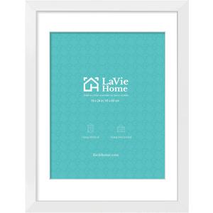 LaVie Home 18 x 24 Poster Frame White, Display Pictures 16x20 with Mat or 18x24 Without Mat, Stable and Sturdy Picture Frame and Polished Plexiglass, Horizontal and Vertical Format of The Wall1 Pack