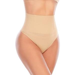 Werena Tummy Control Thong Shapewear for Women Seamless Shaping Thong Panties Body Shaper Underwear Size S/M