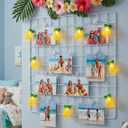 8.5Ft Tropical Summer Beach Pineapple Lights, 10L LED Pineapple String Lights Plug in for Indoor/Outdoor Home Table Porch Pergola Tiki Bar Luau Aloha Hawaiian Party Lights