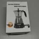 Cafeteras Electricas Modernas Moka Pot, Italian Coffee Espresso Machine, 6 Cup Cuban Coffee Maker with Detachable Base & Overheat Protection, Greca Electrica De Cafe Gift for Travel (Stainless steel metallic)