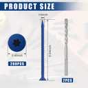 MorningRo 200 Qty 1/4" x 2-3/4" Star Head Concrete Screws Anchor with Drill Bits Blue Star Drive Bugle Head Screws for Anchor Masonry, Block, Brick, Cement, Stucco, Diamond Point and Wood Fastening