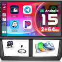 [2+64G] Android 15 Car Stereo for Subaru Forester Impreza WRX STI 2008-2012, Hikity 9'' Touchscreen Car Radio Wireless CarPlay Android Auto GPS 5G WiFi Bluetooth EQ/FM/RDS SWC Backup Camera Mic