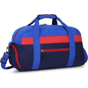 WOOMADA Kids Duffle Bag for Boys or Girls, Kids Overnight Bag with Shoe CompartmentWet Pocket, Ideal for School Practice, Sports, Travel(navy blue)