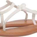 Amazon Essentials Women's Casual Thong Sandal with Ankle Strap (7, White)