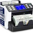 CR5 Money Counter Machine Mixed Denomination Value Counting UV/MG/IR/DD Counterfeit Detection, USD, EUR, MXN, GBP and CAD Business Money Counter