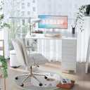 Pamray 32 Inch Computer Desk with 4 Drawers Small Office Desk for Home Bedroom Study Writing Simple Modern Computer Table White