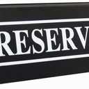 New Star Foodservice Stainless Steel Table Tent Sign (Black (Reserved), 6-Inch by 1.5-Inch (Set of 2))