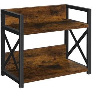 YINMIT Countertop Shelf Organizer,Coffee Bar Accessories,Spice Rack,Coffee Counter Shelf,2 Tier Coffee Organizer Station for Mugs,Cups,Cream,Syrup(Rustic Brown, Small)