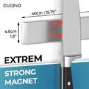 CUCINO Magnetic Knife Holder for Wall 16" - No Drilling incl. Self Adhesive Tape - Extra strong Magnet - Awarded Strip - Made of Stainless Steel