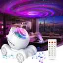 ENOKIK Galaxy Projector, Star Aurora Projector Built-in Bluetooth Speaker, Night Light for Kids Adults, White Noise Light for Home Decor/Relaxation/Party/Music/Gift (White)