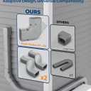 Mini Split Line Set Cover with 2 Flexible Ducts, 4" 17Ft, Gray