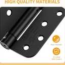 Luxbaro 3 Pack Self Closing Door Hinges 4 Inch, Matte Black Spring Loaded Hinges with 5/8'' Radius Corners, Adjustable Tension for Garage, Front Door, for Left and Right Hand Door, UL Listed