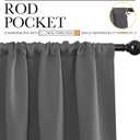 NICETOWN Blackout Curtains Panels for Bedroom - Thermal Insulated Rod Pocket Window Blackout Drapes/Draperies for Living Room (2 Panels, W42 x L63 inches, Grey)