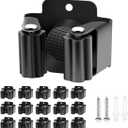 Verdenu 15 Pack Broom Holder Wall Mount, Mop and Broom Holder Wall Mount, Stainless Steel Command Mop Hanger with Screws, Garden Tool Storage Organizer for Kitchen, Home, Bathroom, Garage, Black