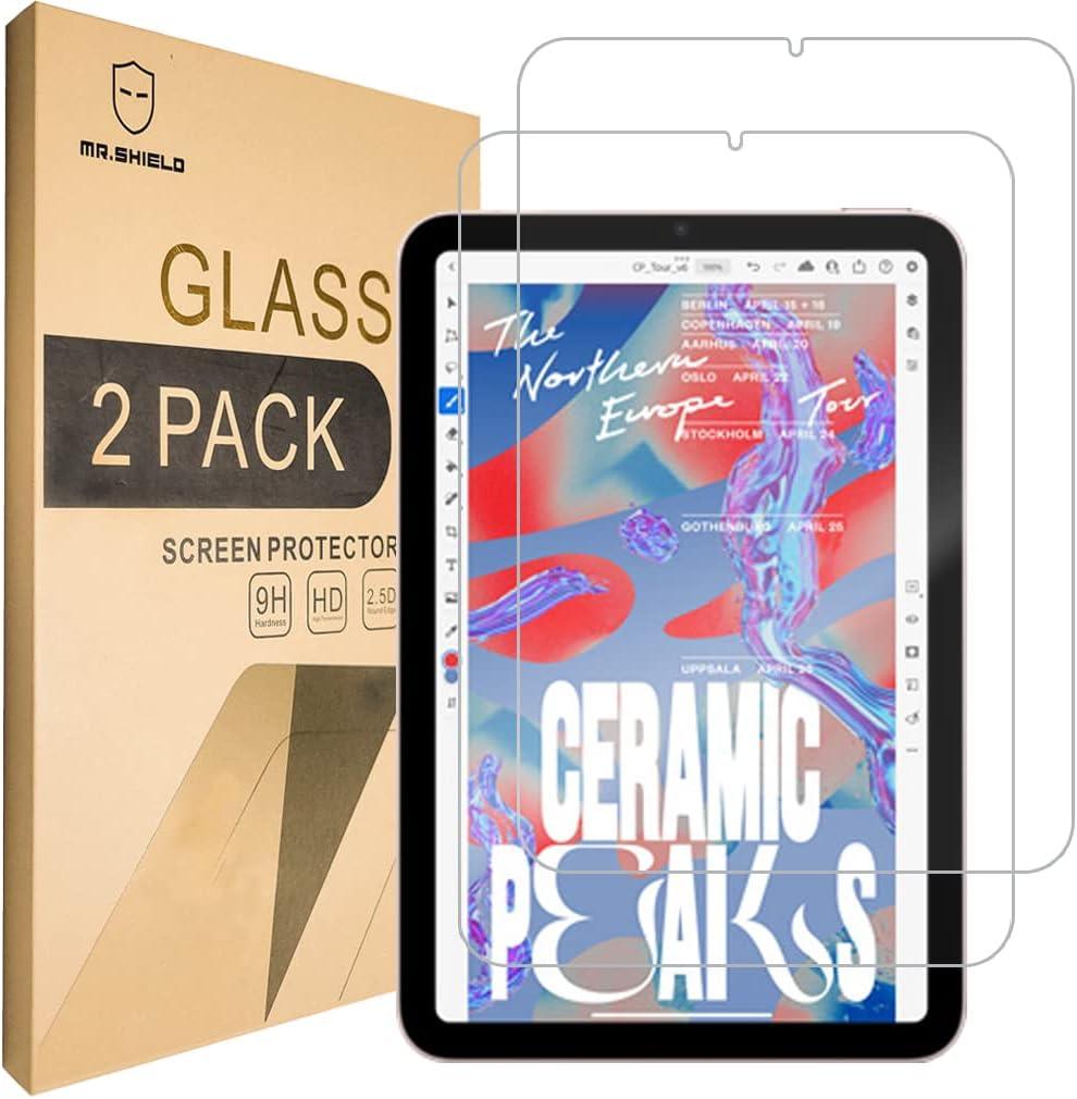 Mr.Shield [2-PACK] Designed For iPad Mini 6 (6th Generation, 8.3 Inch) 2021 [Tempered Glass] Screen Protector with Lifetime Replacement
