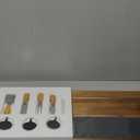 Juvale Wooden Cheese Charcuterie Board with Slate Inlay, 4-Piece Knife Set, 3 Signs (14 x 11 In, 9 Pieces)