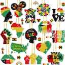 Estune 15 Pcs Juneteenth Diamond Painting Keychains African American Freedom Keychain Craft Diamond Art 1865 5d Independence Party Decoration Gifts Happy 19th of June DIY Activities for Women (Emancipation)