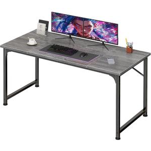 PRAISUN 47 Inch Computer Desk, Home Office Desk with Spacious Desktop, Modern Gaming Desk, Writing Study Table for Bedroom, Small Spaces, Work from Home Desk with Metal Frame, Grey