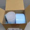 Skylety 12 Pcs Blue Bow Plastic Cups with Lid Straw and Ribbon Set, 24 oz Blue Bow Coquette Party Decorations Reusable Drinking Cups for Birthday Wedding Baby Shower Bridal Party