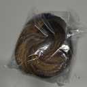 BARSDAR 100% Human Hair Bun Extension - Elastic Wavy Curly Messy Bun Scrunchies for Women - Brown Blonde Real Human Hair Updo Extensions Thick Fluffy Chignons Hairpieces - Brown mix Blonde