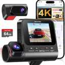 3 Channel Dash Cam, 4K Dash Cam Front and Rear, Dash Camera for Cars STARVIS 2 Sensor Car Dash Cam with HDR Night Vision, 24H Parking Mode Dashcam Built-in 5.8GHz WiFi GPS Loop Recording