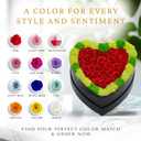 30 Preserved Roses, Petite Forever Flowers for Delivery in Designer Heart-Shaped Box, Long-Lasting Buds, for Women, Eternal Rose Bouquet for Girlfriends Birthday (Red)