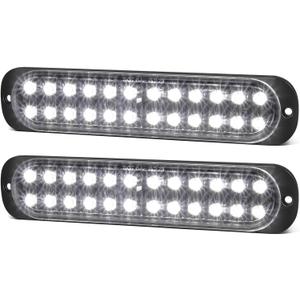 Aluminum Housing White 24LEDs Trailer Backup Reverse Light Surface Mount 7.5 inch Bar Strip Truck Bed Lights of Pickup Tractor Camper IP67 Waterproof 2Pcs