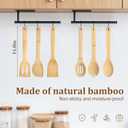 HANSGO Bamboo Kitchen Utensils Set  6-Piece Wooden Cooking Set for Nonstick Cookwares and Cast Iron Pans, Durable Wooden Spoons, Perfect Housewarming Gifts, Apartment Essentials