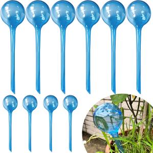 MOONSOUND Self Watering Globes for Plants - 10pcs Automatic Watering Bulbs for Indoor & Outdoor Potted Plants, Vacation Plant Care, Water Conservation Device (A. Blue-6L4S)