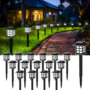 SOLPEX Solar Path Lights, 16 Pack - Outdoor Waterproof for Garden, Yard, Landscape and Driveway (Cold White)