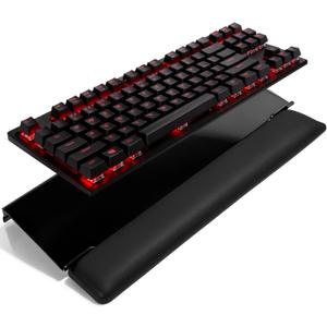 Computer Keyboard Wrist Rest Stand for Desktop Space-Saving Keyboard Riser with Silicone Wrist Rest for Office Desk, Home, School, Easy Typing, 3-Level Height Adjustment, Black