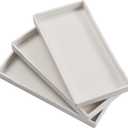 3 Packs White Mini Trays (8 inch x 4 inch) for Serving Accessory, Spa, Coffee, Drinks, Wine, Tea, Bar, Party, Towel, Seasoning, Perfume or Display Use.