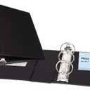 Avery Mini 3 Ring Binder, Holds 5.5" x 8.5" Paper, 2" Round Rings, 375-Sheet Capacity, 2.8 Inch Wide Spine, Label Holder, 1 Black Binder, Great for Home, Office, School Supplies, and More (27554) Pack Of 1